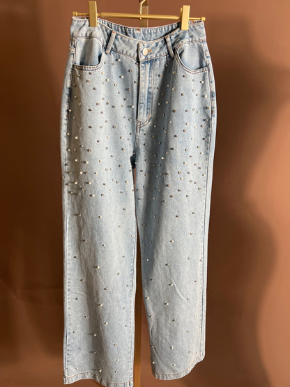 High Rise Pearl Jeans