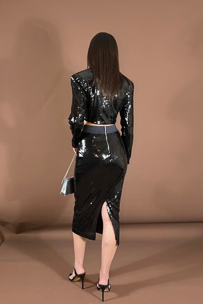 Diana Sequins Blazer and Skirt Set