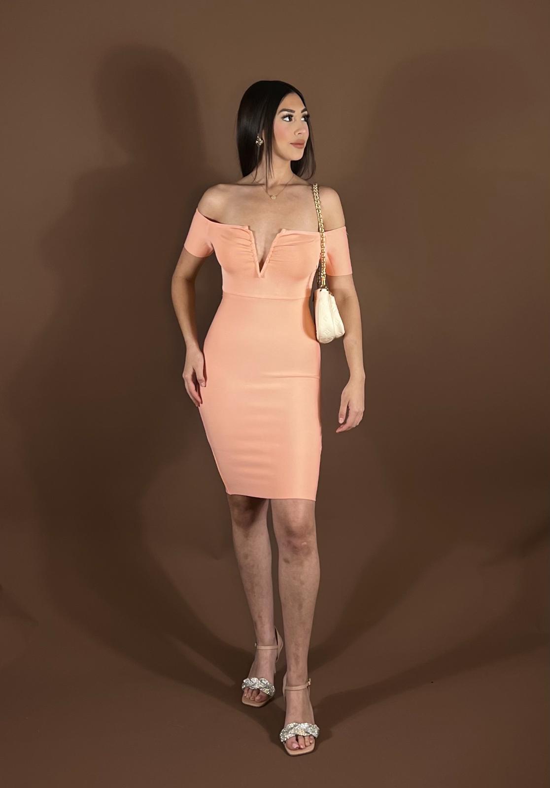 Off Shoulder V Neck Dress