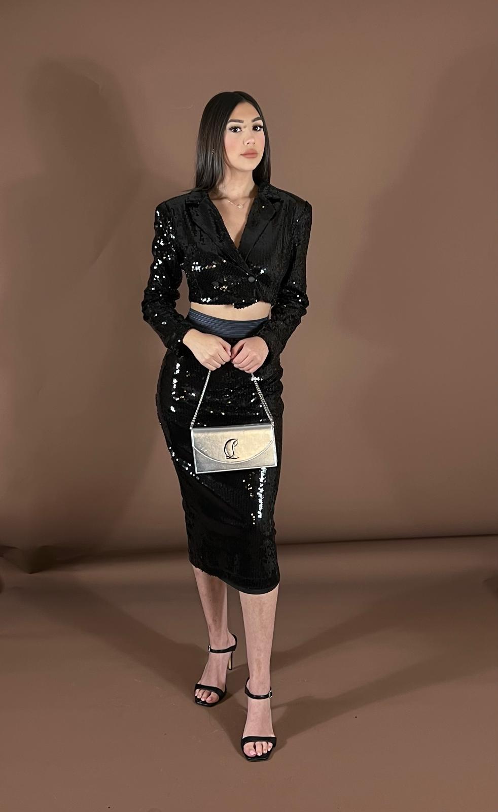 Diana Sequins Blazer and Skirt Set